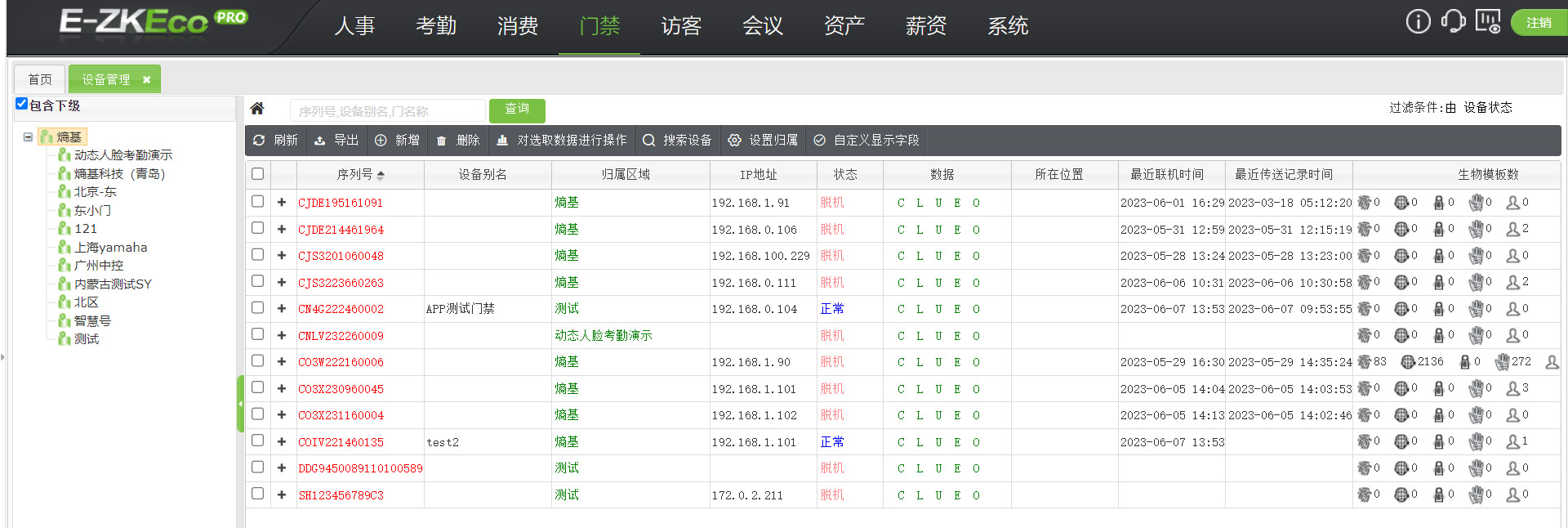 异地远程人事、考勤、消费系统、门禁统一管理解决方案